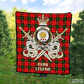 Kerr Modern Tartan Quilt with Clan Crest and the Golden Sword of Courageous Legacy