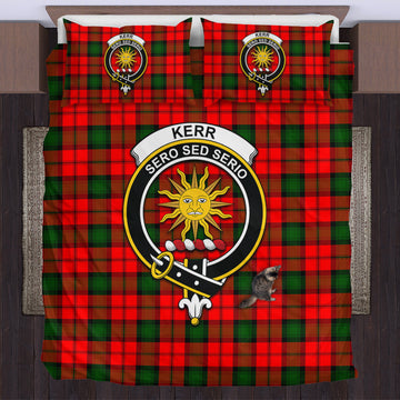 Kerr Modern Tartan Bedding Set with Family Crest