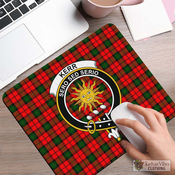 Kerr Modern Tartan Mouse Pad with Family Crest