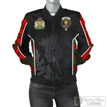 Kerr Modern Tartan Bomber Jacket with Family Crest and Scottish Thistle Vibes Sport Style