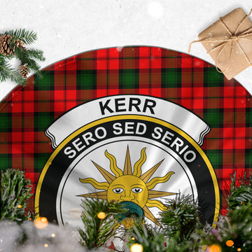 Kerr Modern Tartan Christmas Tree Skirt with Family Crest