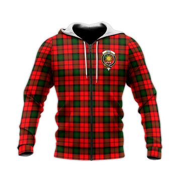 Kerr Modern Tartan Knitted Hoodie with Family Crest