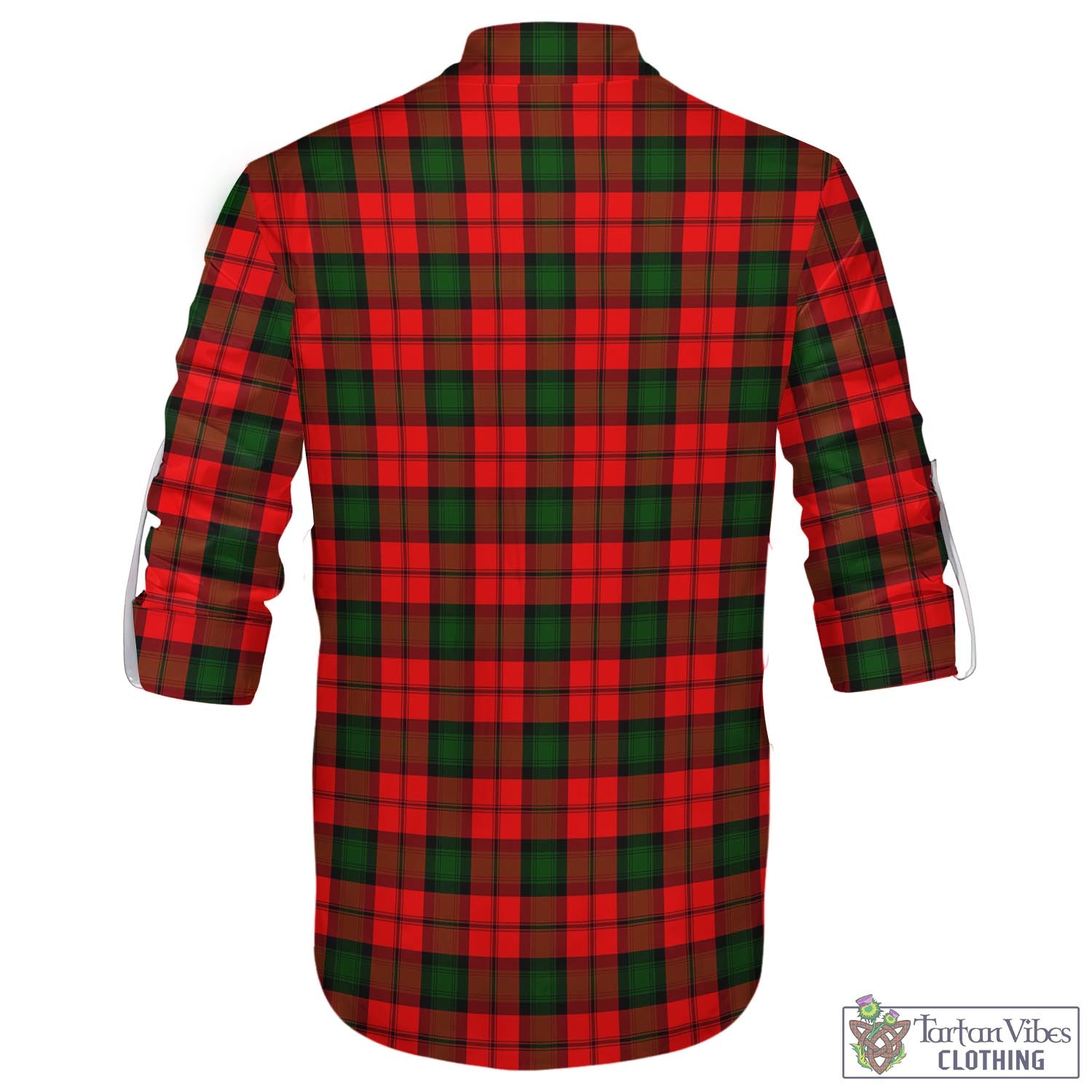 Tartan Vibes Clothing Kerr Modern Tartan Men's Scottish Traditional Jacobite Ghillie Kilt Shirt with Family Crest