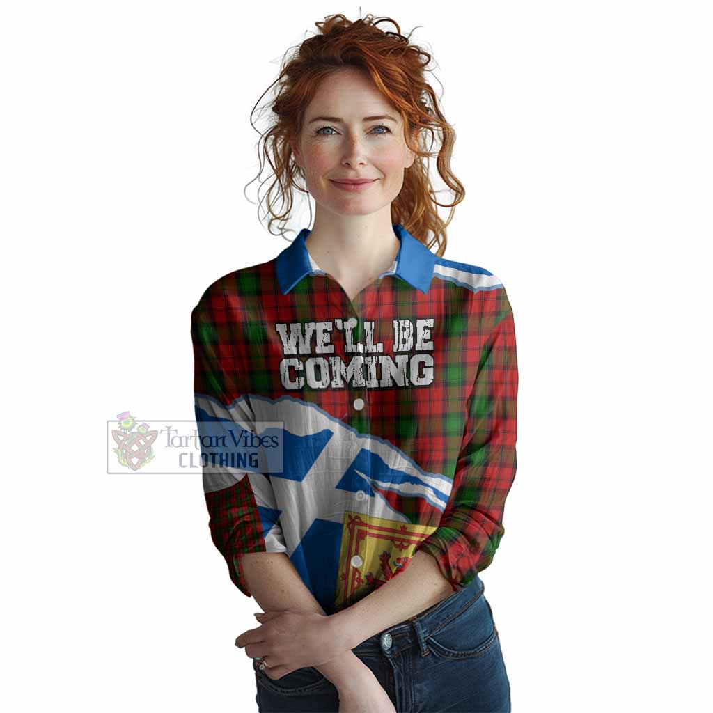 Kerr Scotland Football Tartan Women Casual Shirt We'll Be Coming
