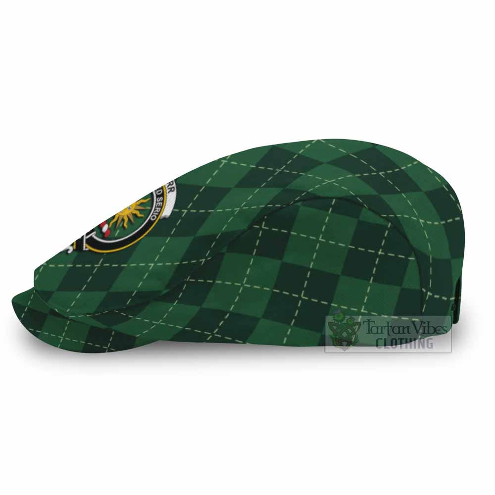 Kerr Scottish Family Crest Flat Cap Green Argyle Classic Style - Tartan Vibes Clothing
