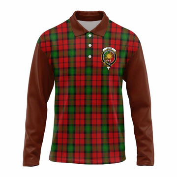 Kerr Tartan Accent Long Sleeve Polo Shirt with Family Crest