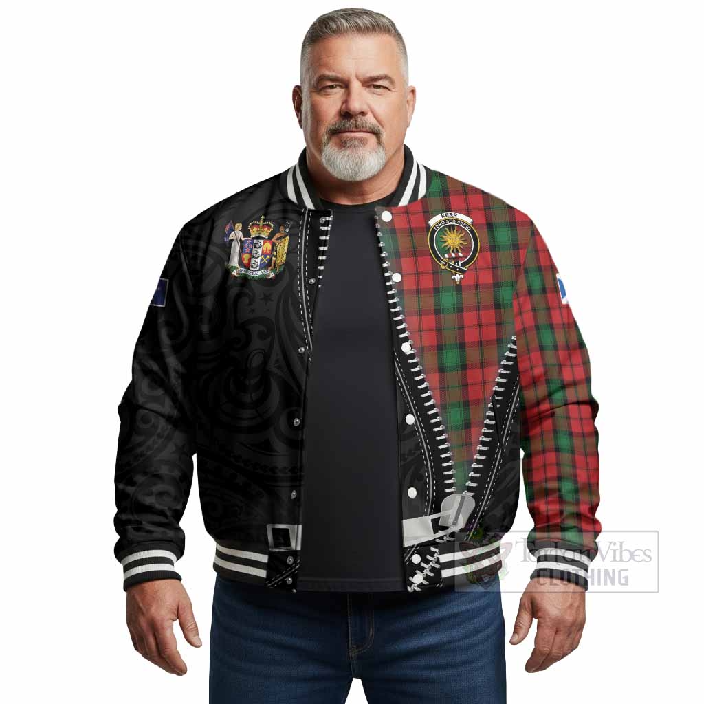 Kerr Tartan Baseball Jacket New Zealand Pattern Unique Zipper Stylized