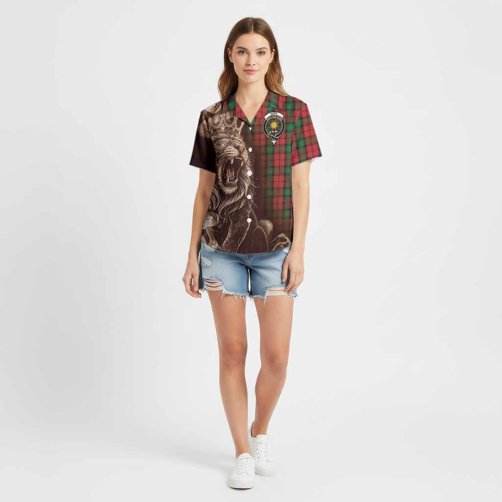 Kerr Tartan Cotton Hawaiian Shirt Roaring Lion Heritage