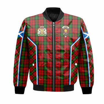 Kerr Tartan Crest Bomber Jacket Scotland Coat of Arm Flag Style
