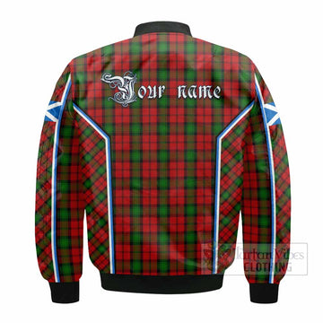 Kerr Tartan Crest Bomber Jacket Scotland Coat of Arm Flag Style