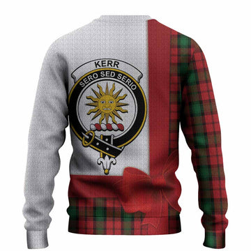 Kerr Tartan Crest Christmas Christmas Ugly Sweater Highland Cow Bagpipes Coquette Bow Style