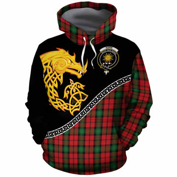 Kerr Tartan Crest Cotton Hoodie Legendary Dragon Knot Half Style