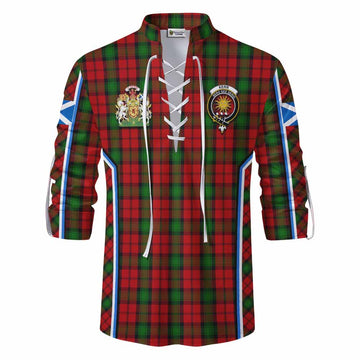 Kerr Tartan Crest Ghillie Kilt Shirt Scotland Coat of Arm Flag Style