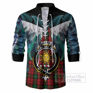 Kerr Tartan Crest Ghillie Shirt New Zealand Maori Korowai Cloak