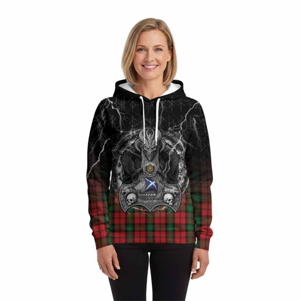 Kerr Tartan Crest Hoodie Celtic Odin's Raven Legacy