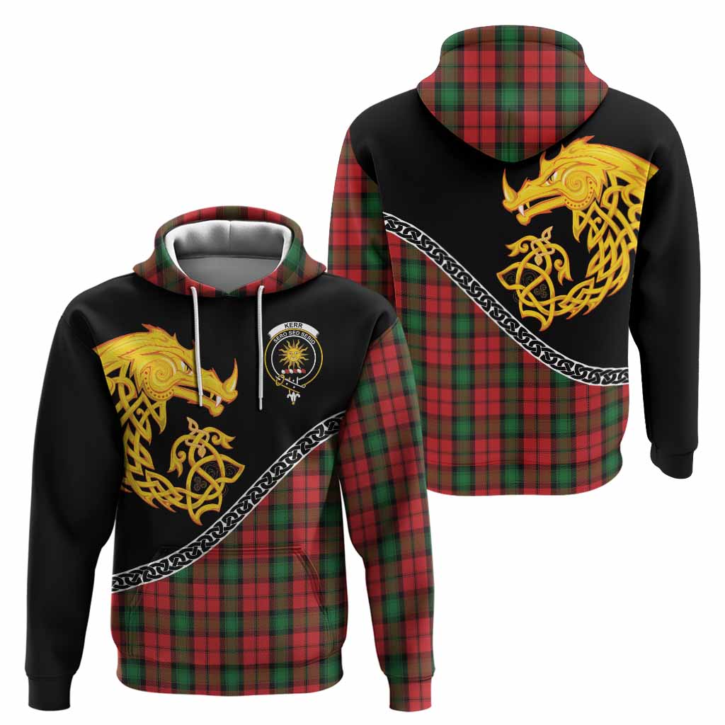 Kerr Tartan Crest Hoodie Legendary Dragon Knot Half Style