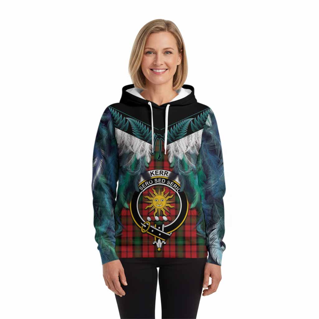 Kerr Tartan Crest Hoodie New Zealand Maori Korowai Cloak
