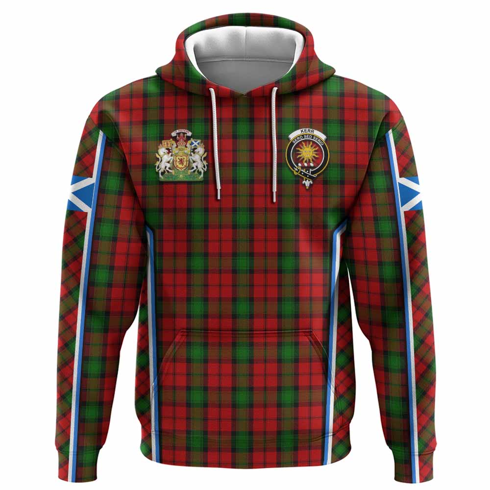 Kerr Tartan Crest Hoodie Scotland Coat of Arm Flag Style - Tartan Vibes Clothing