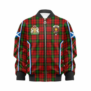 Kerr Tartan Crest Kid Bomber Jacket Scotland Coat of Arm Flag Style
