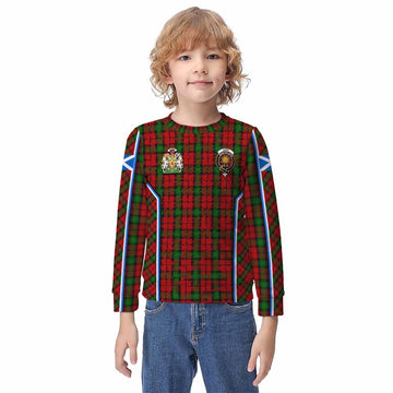 Kerr Tartan Crest Kid Knitted Sweatshirt Scotland Coat of Arm Flag Style