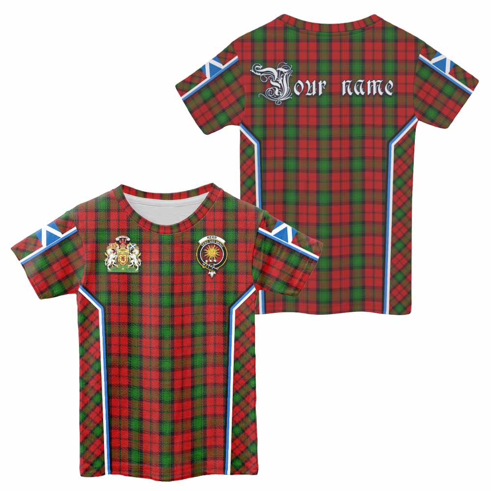 Kerr Tartan Crest Kid T-shirt Scotland Coat of Arm Flag Style - Tartan Vibes Clothing