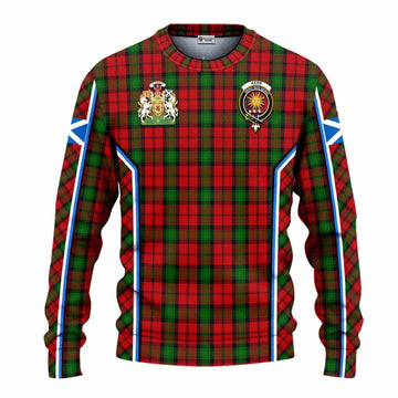 Kerr Tartan Crest Knitted Sweater Scotland Coat of Arm Flag Style