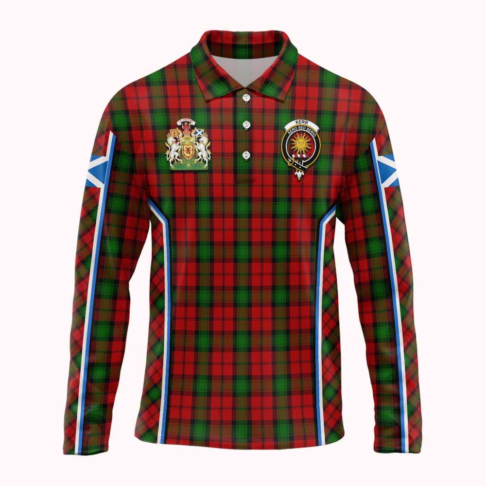 Kerr Tartan Crest Long Sleeve Polo Shirt Scotland Coat of Arm Flag Style - Tartan Vibes Clothing