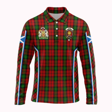 Kerr Tartan Crest Long Sleeve Polo Shirt Scotland Coat of Arm Flag Style