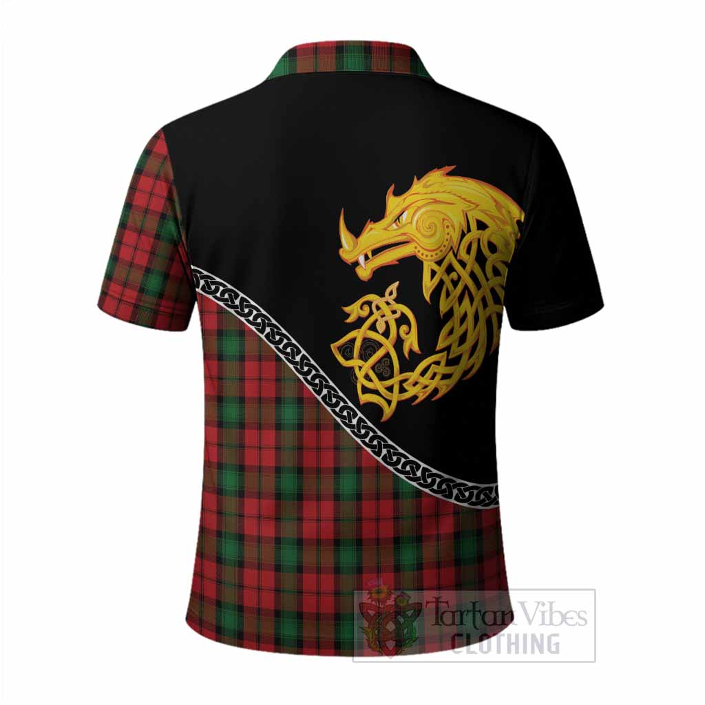 Kerr Tartan Crest Polo Shirt Legendary Dragon Knot Half Style