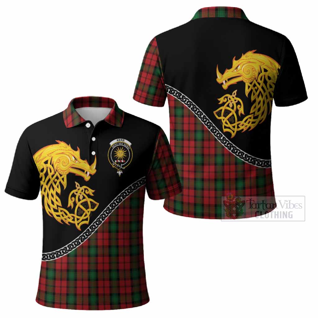Kerr Tartan Crest Polo Shirt Legendary Dragon Knot Half Style