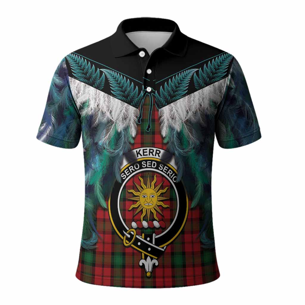 Kerr Tartan Crest Polo Shirt New Zealand Maori Korowai Cloak
