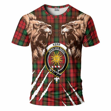 Kerr Tartan Crest T-Shirt Ferocious Lion Style