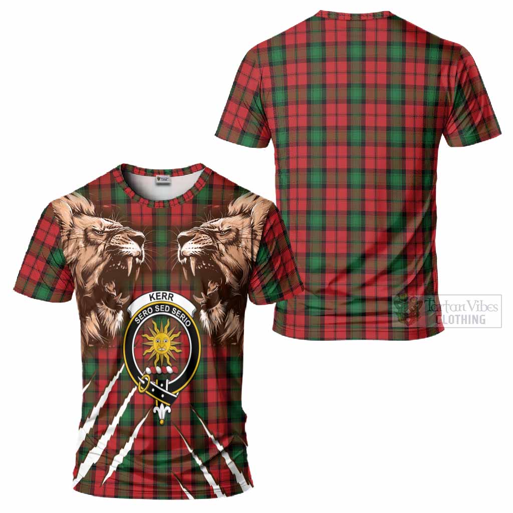 Kerr Tartan Crest T-Shirt Ferocious Lion Style