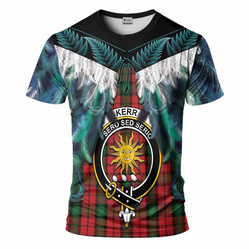 Kerr Tartan Crest T-Shirt New Zealand Maori Korowai Cloak