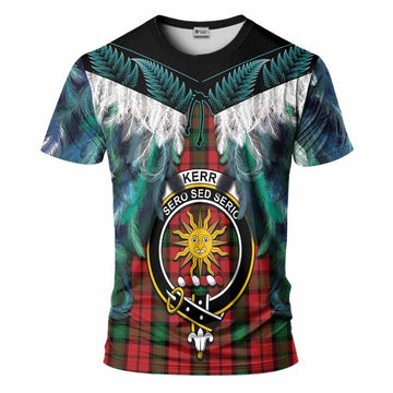 Kerr Tartan Crest T-Shirt New Zealand Maori Korowai Cloak