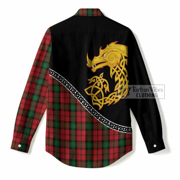 Kerr Tartan Crest Women Casual Shirt Legendary Dragon Knot Half Style
