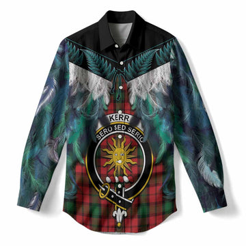 Kerr Tartan Crest Women Casual Shirt New Zealand Maori Korowai Cloak