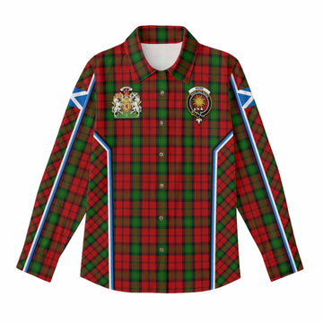Kerr Tartan Crest Women Casual Shirt Scotland Coat of Arm Flag Style