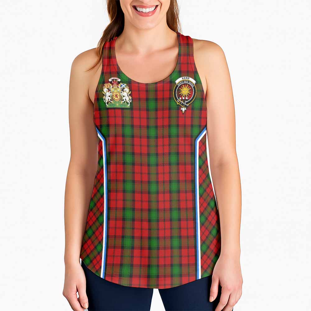 Kerr Tartan Crest Women Racerback Tanks Scotland Coat of Arm Flag Style - Tartan Vibes Clothing