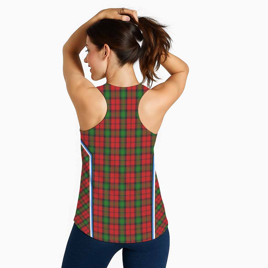Kerr Tartan Crest Women Racerback Tanks Scotland Coat of Arm Flag Style - Tartan Vibes Clothing