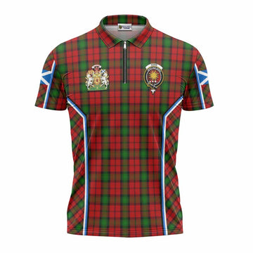 Kerr Tartan Crest Zipper Polo Shirt Scotland Coat of Arm Flag Style