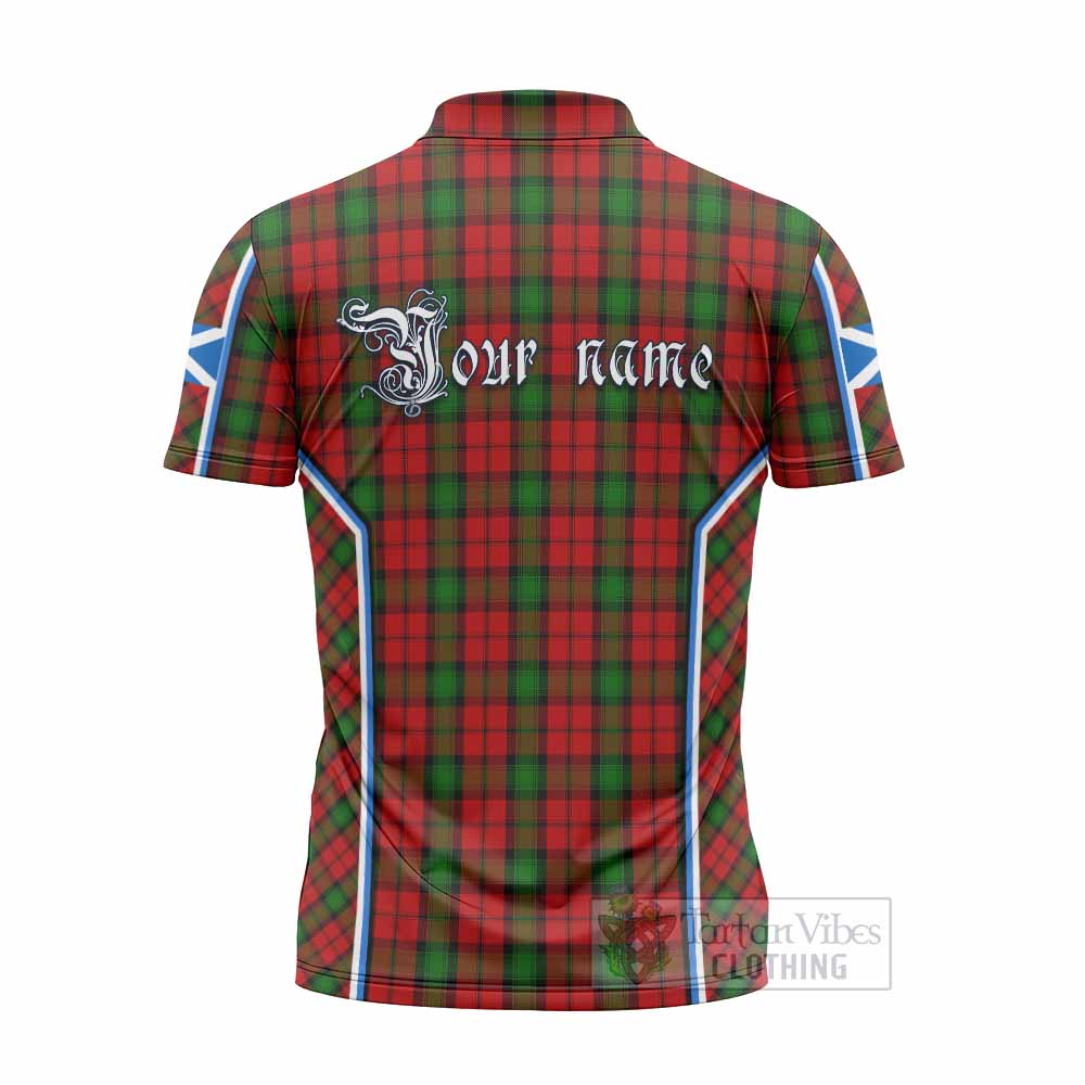 Kerr Tartan Crest Zipper Polo Shirt Scotland Coat of Arm Flag Style - Tartan Vibes Clothing