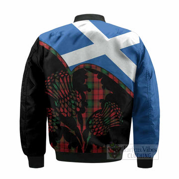 Kerr Tartan Family Crest Bomber Jacket Scotland Thistle Floral Flag Style