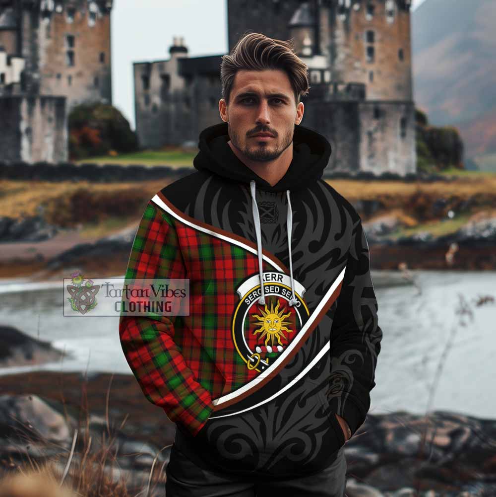 Kerr Tartan Family Crest Cotton Hoodie Celtic Scottish Thistle Floral - Tartan Vibes Clothing