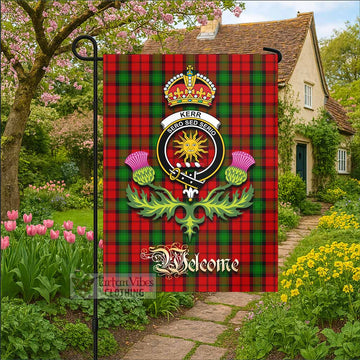 Kerr Tartan Family Crest Garden Flag Royal Thistle Welcome Style