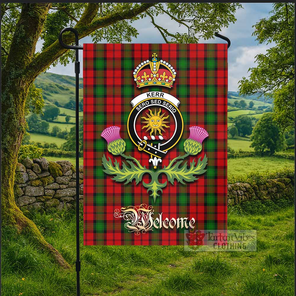Kerr Tartan Family Crest Garden Flag Royal Thistle Welcome Style - Tartan Vibes Clothing