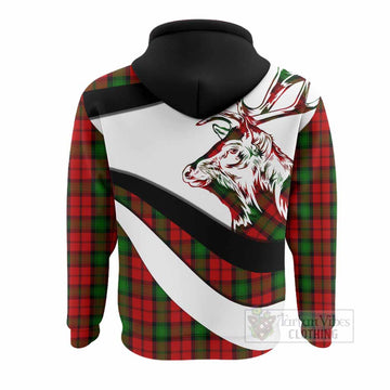 Kerr Tartan Family Crest Hoodie Scottish Red Deer Curves Style