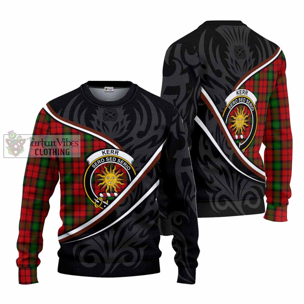 Kerr Tartan Family Crest Knitted Sweater Celtic Scottish Thistle Floral - Tartan Vibes Clothing