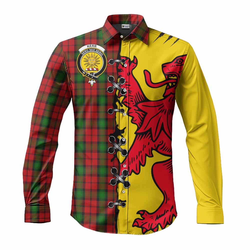 Kerr Tartan Family Crest Long Sleeve Button Shirts Lion Rampant Honor - Tartan Vibes Clothing