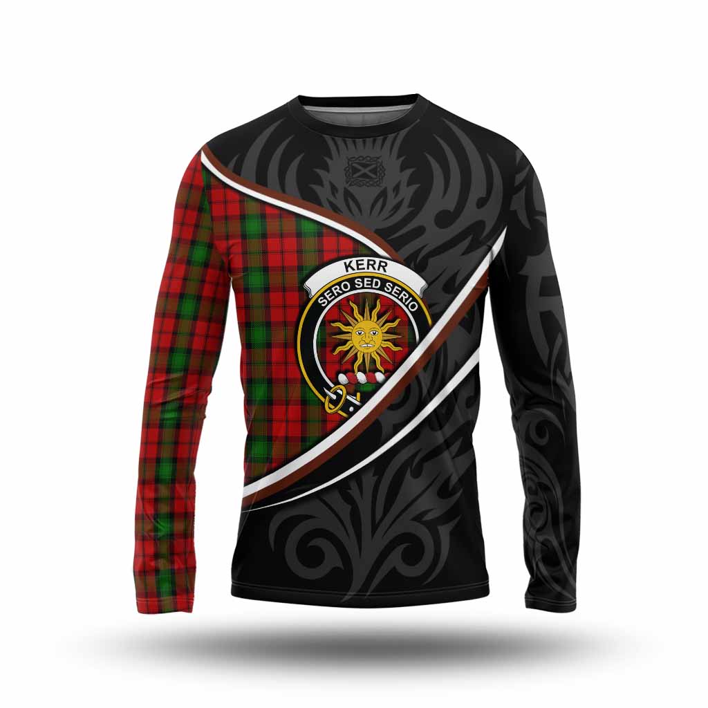 Kerr Tartan Family Crest Long Sleeve T-Shirt Celtic Scottish Thistle Floral - Tartan Vibes Clothing